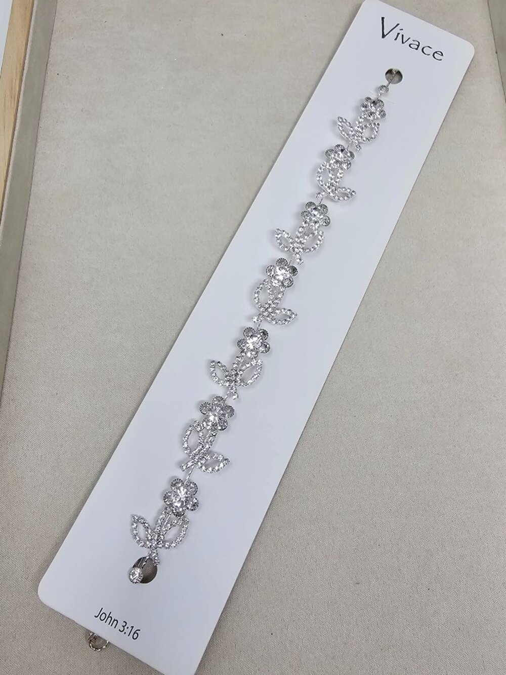 9 Inches Long Silver Rhinestone Floral Vine Hair Headband with 2 Bobby Pins